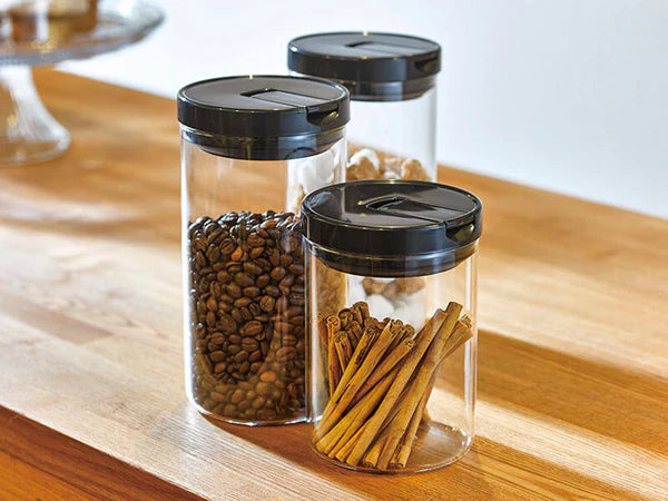 HARIO Sealed Glass Canister 1000mL - Black